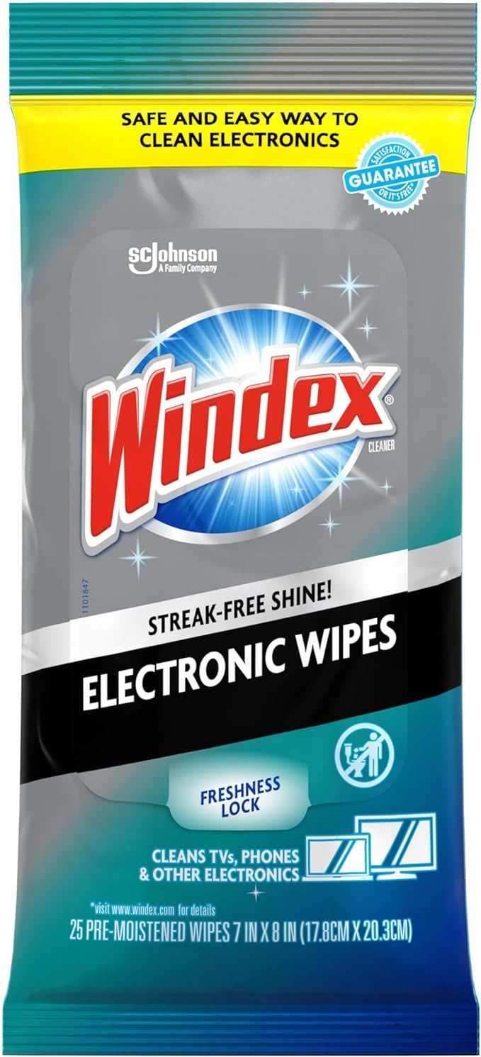 Windex Electronic Cleaning Wipes, Pre-Moistened Screen Wipes for TVs, Phones, and Other Electroni... | Amazon (US)