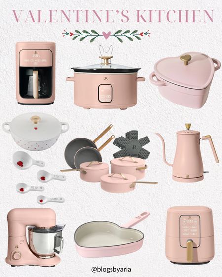 Pink finds for the kitchen. Valentines kitchen decor. Heart shaped pans. Rose colored pans and kitchen appliances. Valentine’s Day  

#LTKfindsunder100 #LTKhome #LTKSeasonal