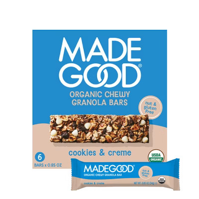 MadeGood Cookies & Creme Granola Bar - 5.1oz/6ct | Target