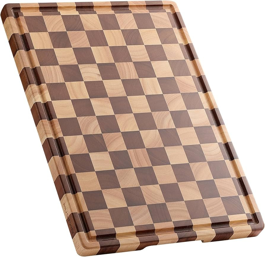 Acacia Wood Cutting Board for Kitchen – Chopping Board with Grooves & Handles, Large Wooden Cut... | Amazon (US)