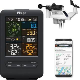 5-in-1 Weather Station, Wifi Weather Station With Rain Gauge, Solar Panel & More | The Home Depot