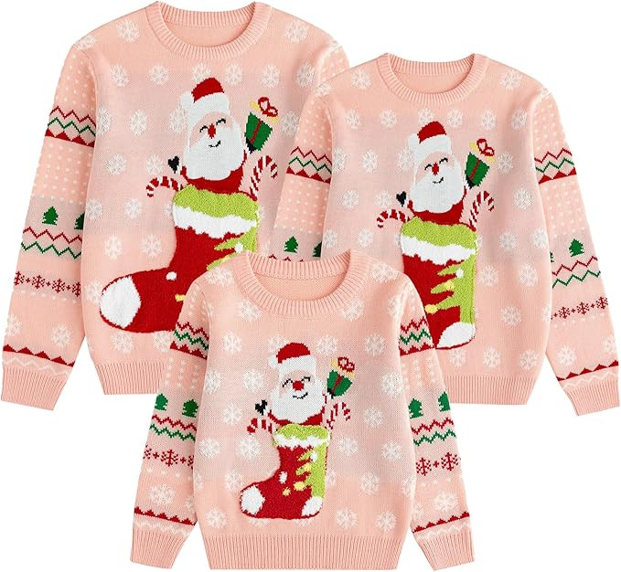 Simplee kids Family Matching Christmas Sweaters Xmas Print Ugly Funny Jumper Holiday Pullover Top... | Amazon (US)