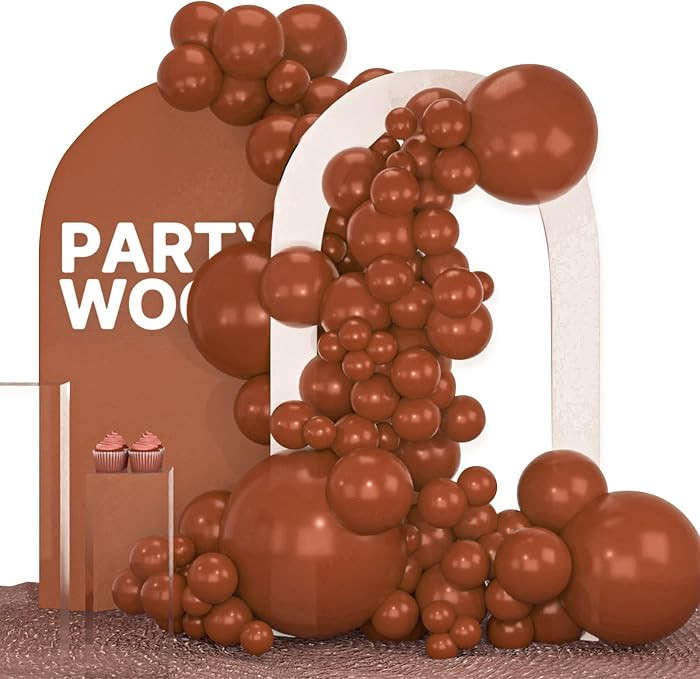 PartyWoo Dark Brown Balloons 100pcs Different Sizes of 36 18 12 10 5 Inch Boho Neutral Coffee Tan... | Amazon (US)