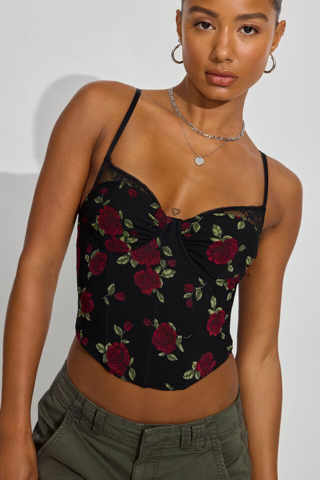 Sabrina Peek-A-Boo Bustier Top | Garage Clothing