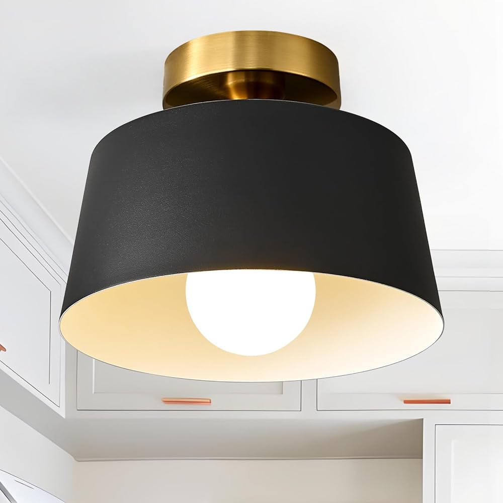 Modern Semi Flush Mount Ceiling Light,Mid Century Hallway Ceiling Light Fixture,E26 Ceramic Lamp ... | Amazon (US)