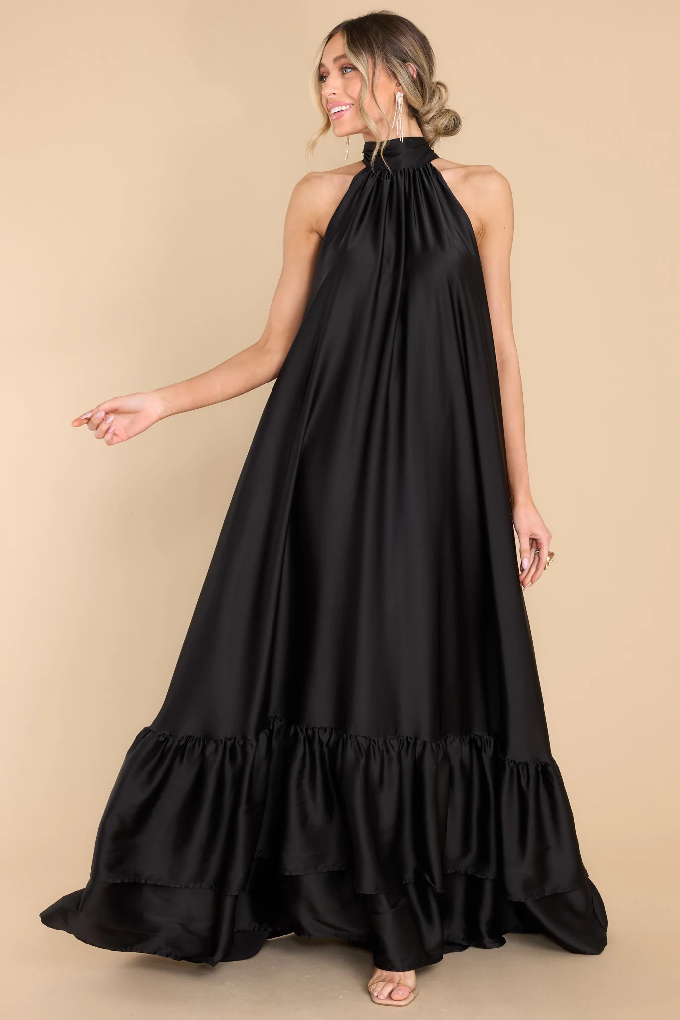 Talk About Beauty Black Maxi Dress | Red Dress 