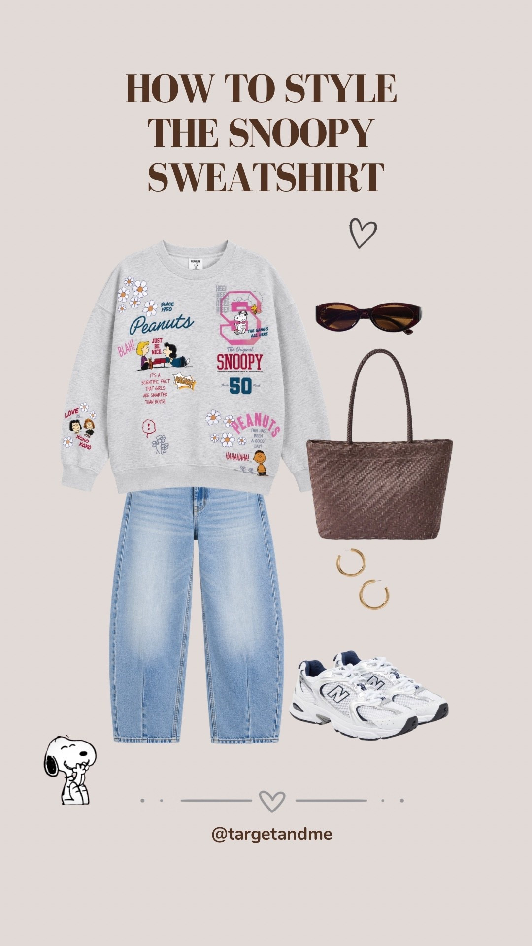 How I’d style this Snoopy sweatshirt from Target 🤎 Keeping it casual with barrel jeans, New Balance sneakers + a chocolate brown woven tote. Everything is linked!

#Snoopy #Peanuts #TargetStyle #TargetFashion #TargetFinds #SnoopyStyle #CasualOutfit #FallOutfit #BarrelJeans #NewBalance

#LTKootd #LTKgrwm #LTKmomlife