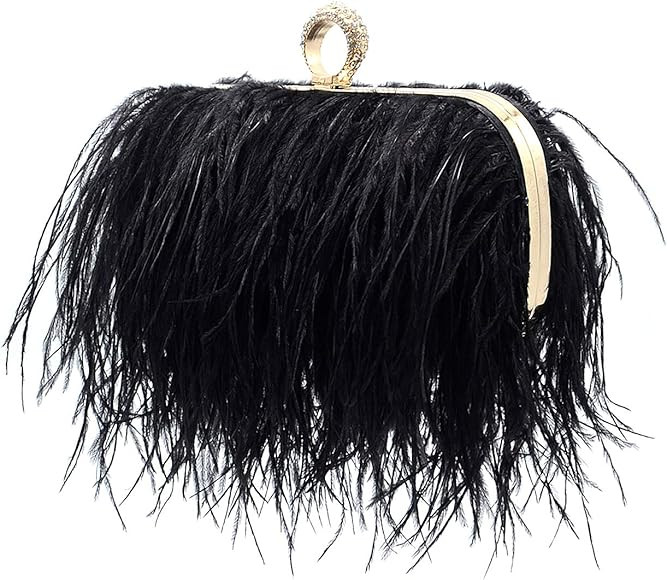 Miuco Women Feather Clutch Purse Shoulder Crossbody Bag Evening Handbags | Amazon (US)