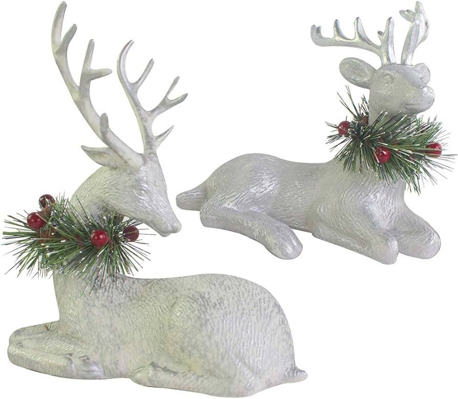 Benzoyl Lying Reindeer Christmas Reindeer Decoration Sitting Reindeer Figurine Elegant Deer Decor... | Amazon (US)
