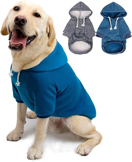 2-Pack Dog Hooded Sweaters & Jackets - Soft Dog Clothes Hoodie for Small/Medium/Large Dogs & Cats... | Amazon (US)