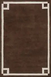 Grace Bordered Wool Rug | Brown | Rugs USA