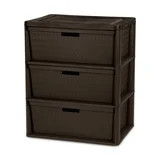 Sterilite Wide 3 Drawer Tower, Plastic Storage Organizer with Removable Decorative Bins, Easy to ... | Walmart (US)