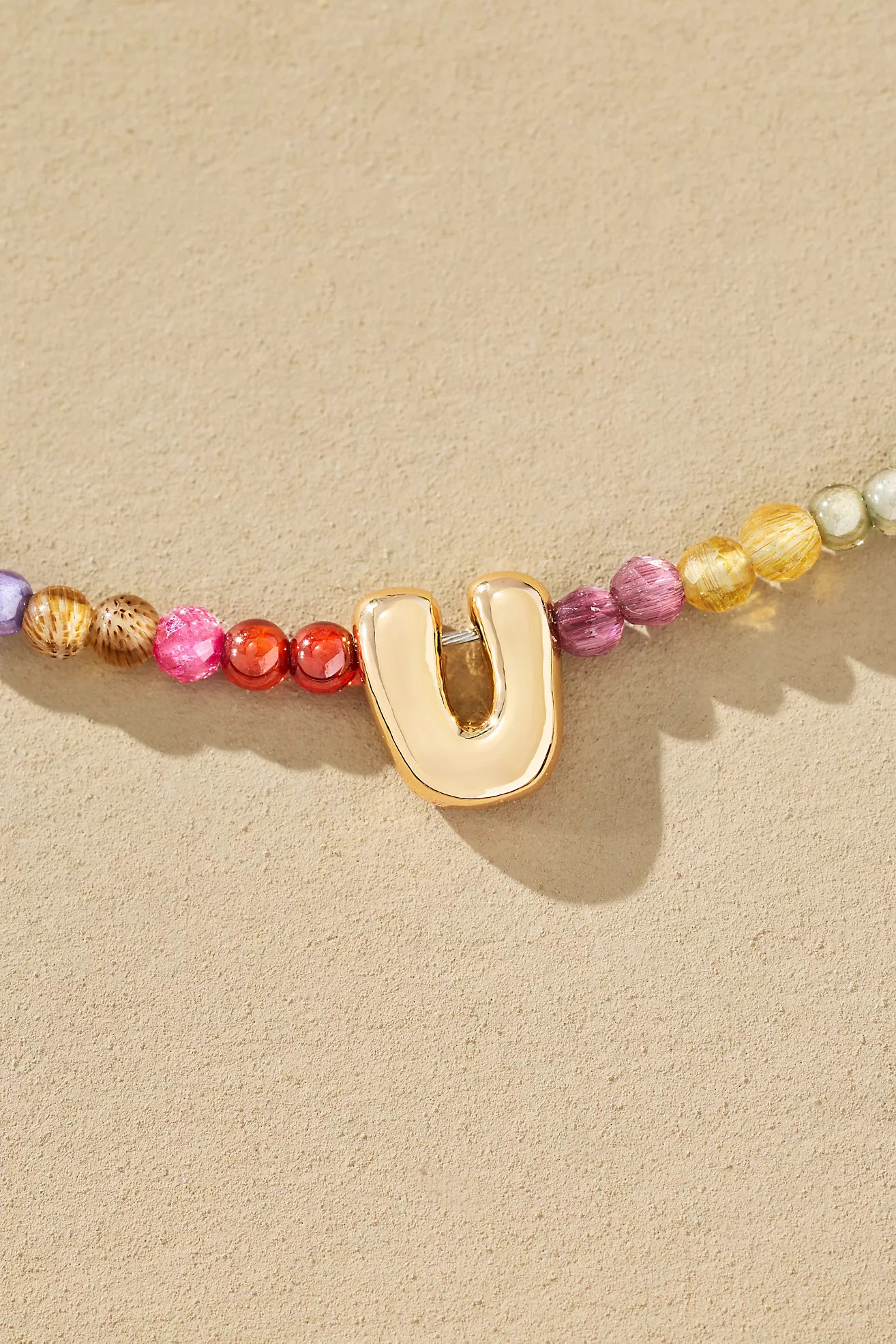 Delicate Beaded Monogram Necklace | Anthropologie (US)