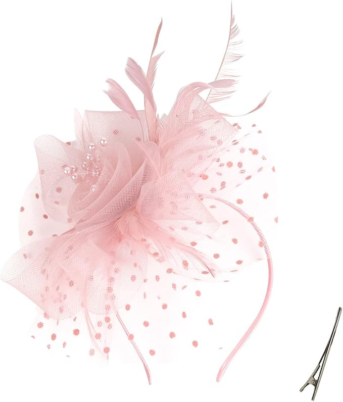 Fascinators for Women Tea Party Headband Kentucky Derby Hats Cocktail Flower Mesh Feathers Headwe... | Amazon (US)