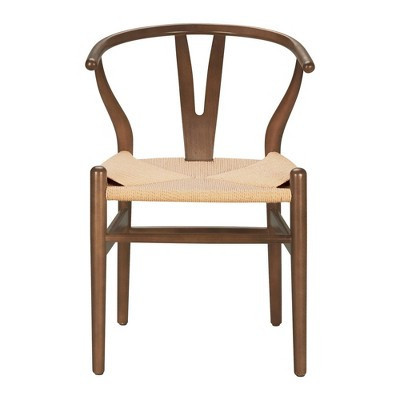 Poly & Bark Weave Chair with Woven Seat Walnut - Poly & Bark: Solid Wood Frame, Woven Rope Seat, No Assembly Required | Target