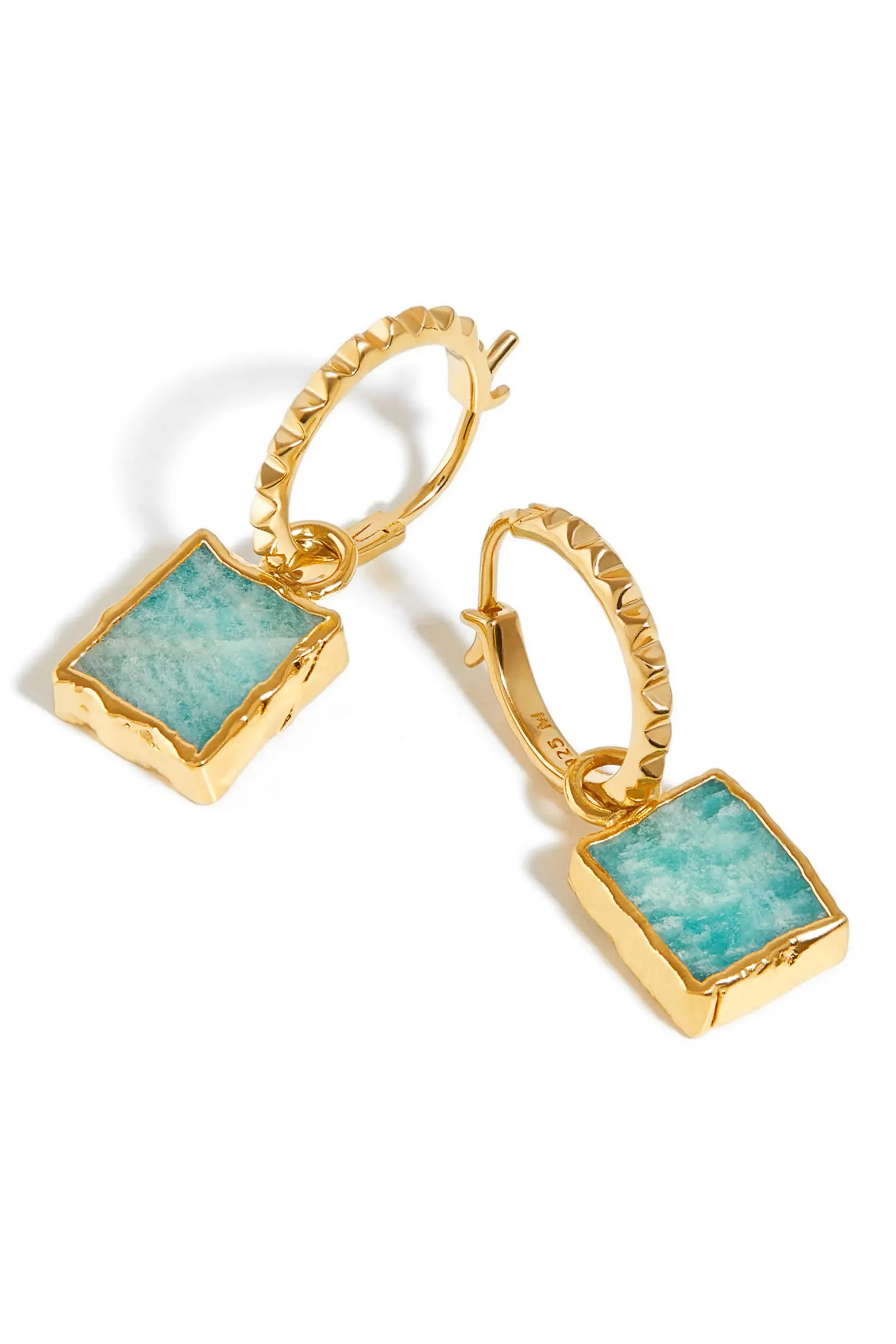 Amazonite Drop Pyramid Huggie Hoop Earrings (Women) | Nordstrom | Nordstrom