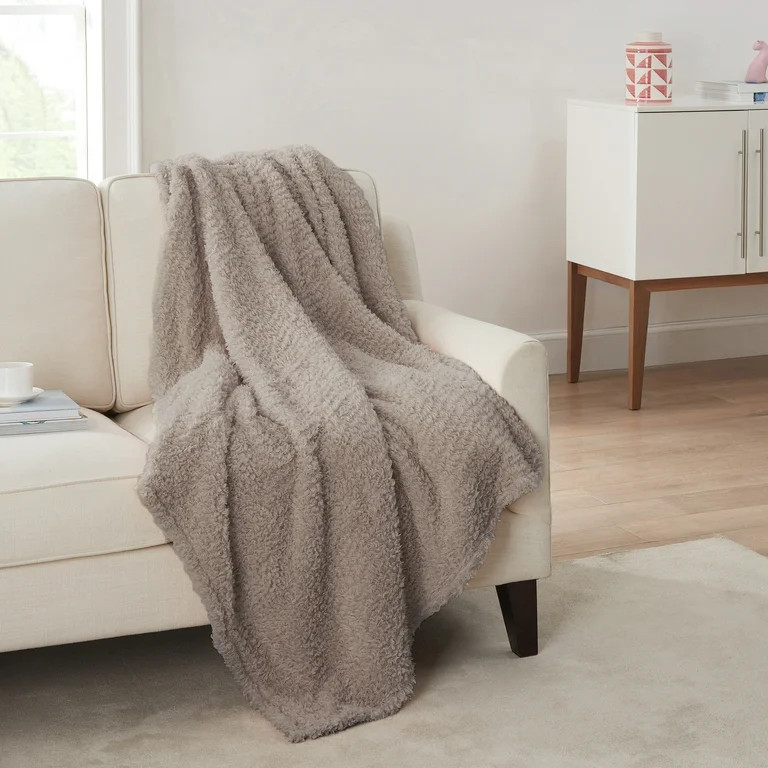 Mainstays Sherpa Throw Blanket 50" X 60", Taupe | Walmart (US)