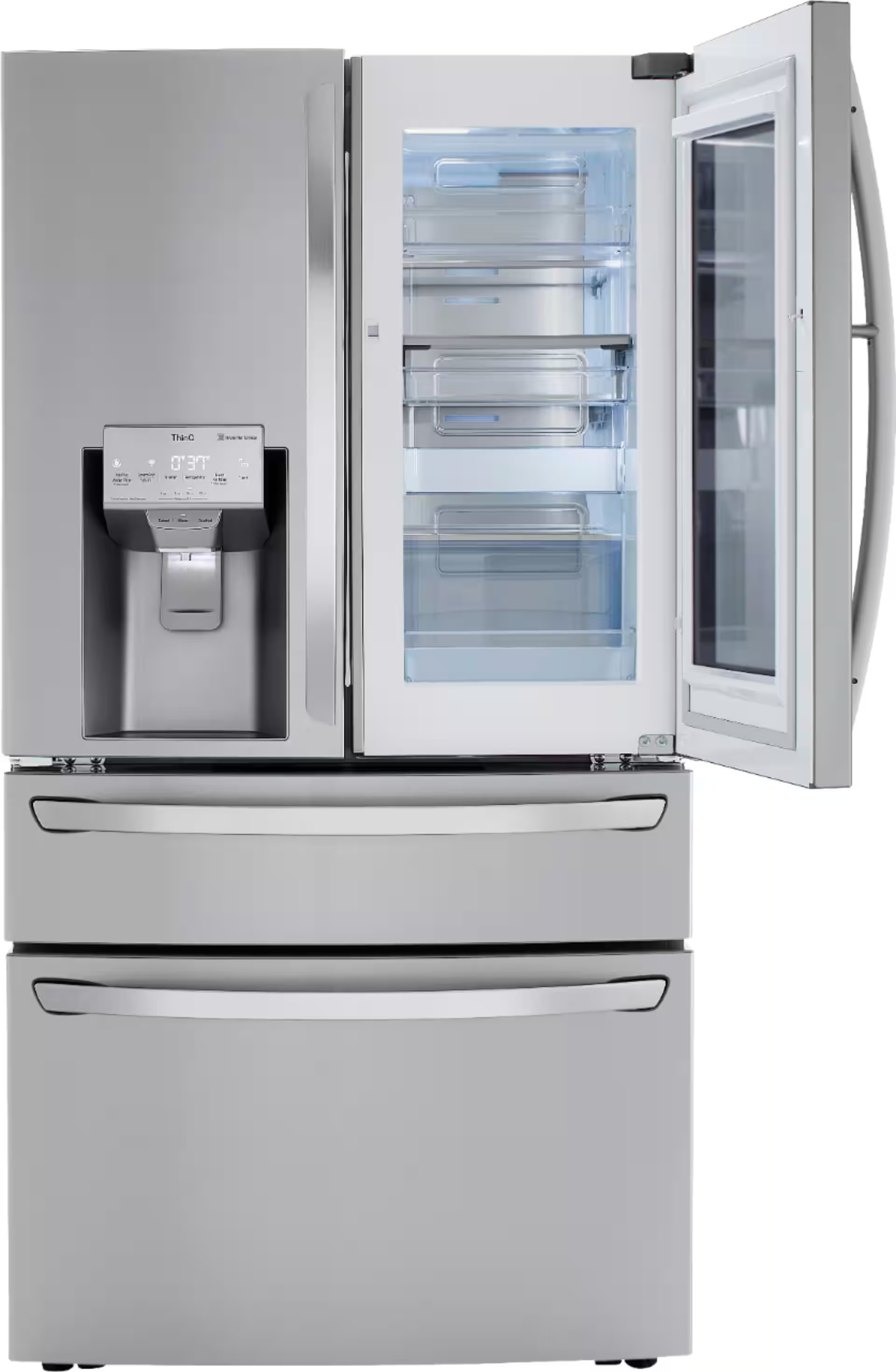 LG 22.5 Cu. Ft. 4-Door French Door-in-Door Counter-Depth Smart Refrigerator with Craft Ice Stainl... | Best Buy U.S.