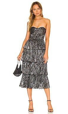 Lovers and Friends Mya Midi Dress in Pewter from Revolve.com | Revolve Clothing (Global)