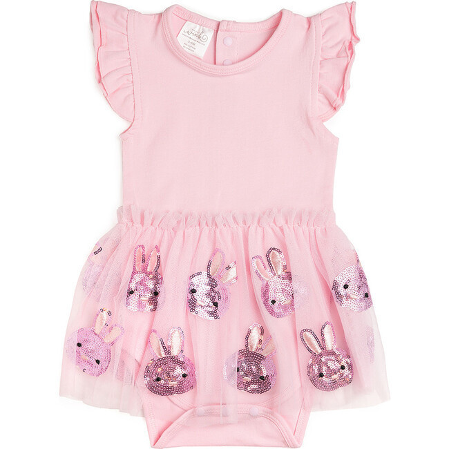 Easter Bunny Short Sleeve Tutu Bodysuit, Pink | Maisonette