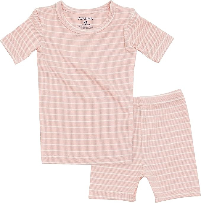 AVAUMA Stripe Pattern Baby Boys Girls Pajama Set Kids Toddler Snug fit Ribbed Sleepwear pjs for D... | Amazon (US)