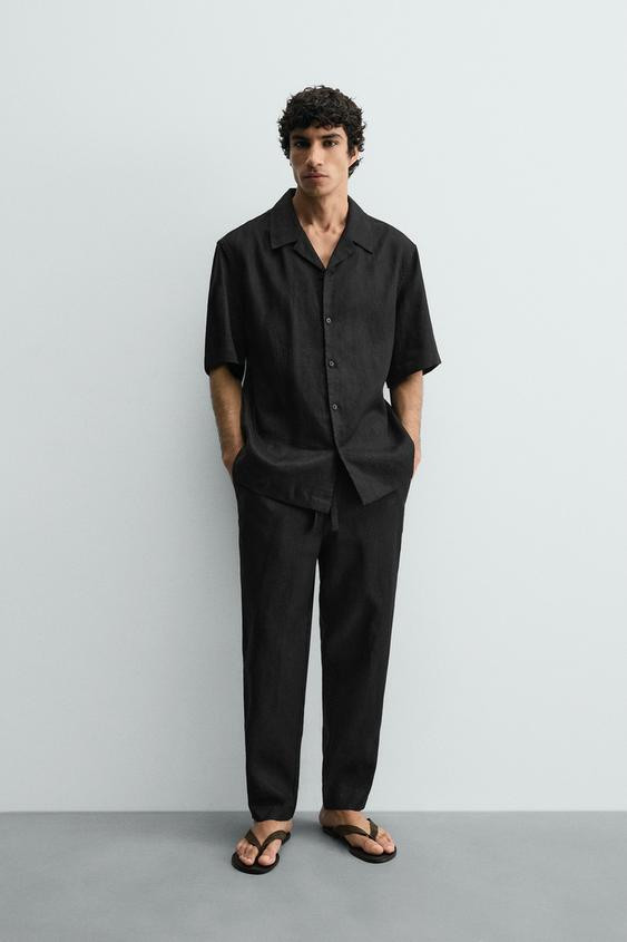 Zara - 100% Linen Relaxed Fit Trousers In White - S - Man | Zara UK
