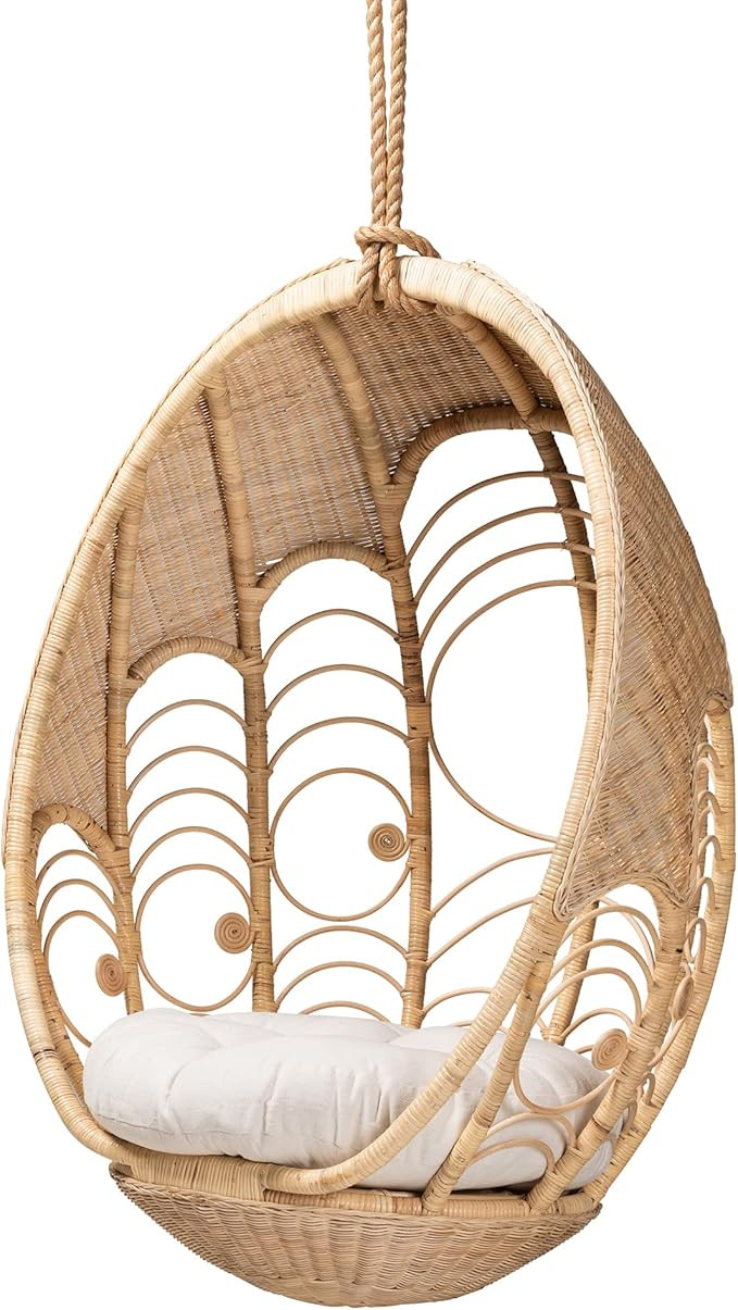 bali & pari Umika Modern Bohemian Natural Rattan Hanging Chair | Amazon (US)