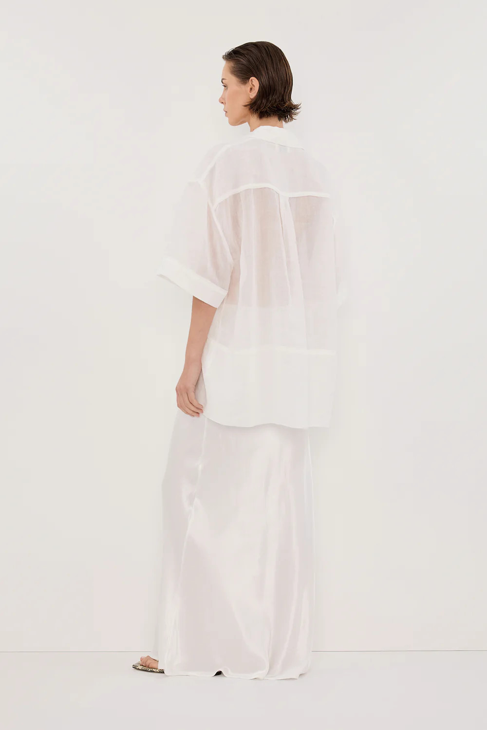 CHARLI WHITE SATIN MAXI SKIRT | DISSH