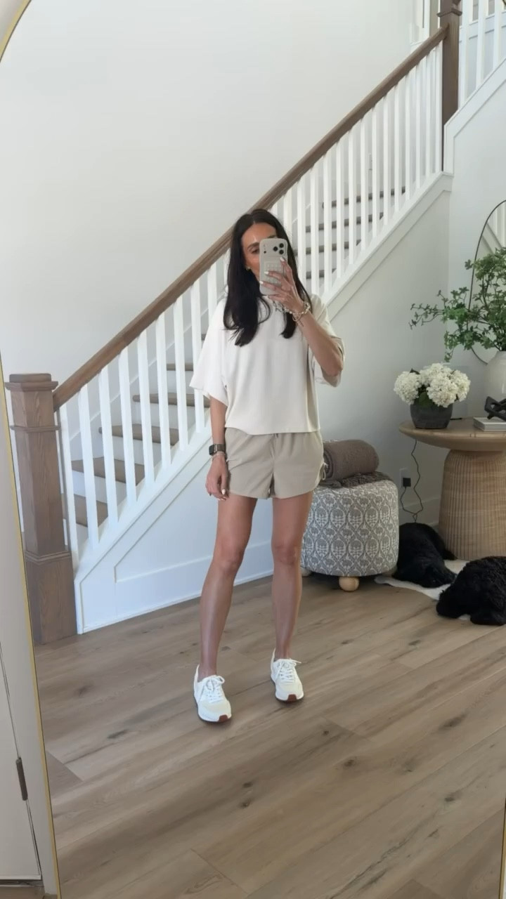 ATHLETA SALE, 40% off linen and dresses, 25% off your purchase. I'm wearing size XS in top. Sneakers, discount code is BRSTYLE15 for 15% off.

#LTKSaleAlert #LTKootd #LTKmomlife