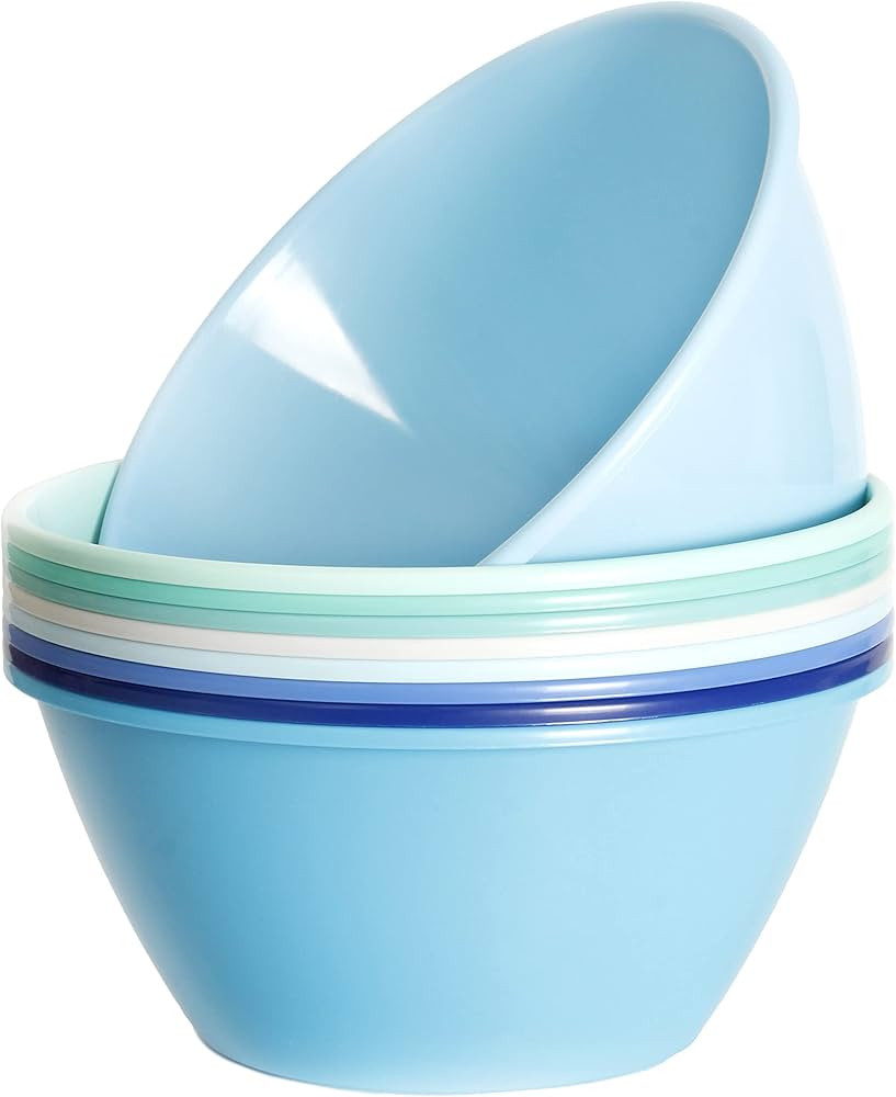 Youngever 11 inch 120 Ounce Plastic Mixing and Serving Bowls, Large Popcorn Bowls, Salad Bowls, C... | Amazon (US)