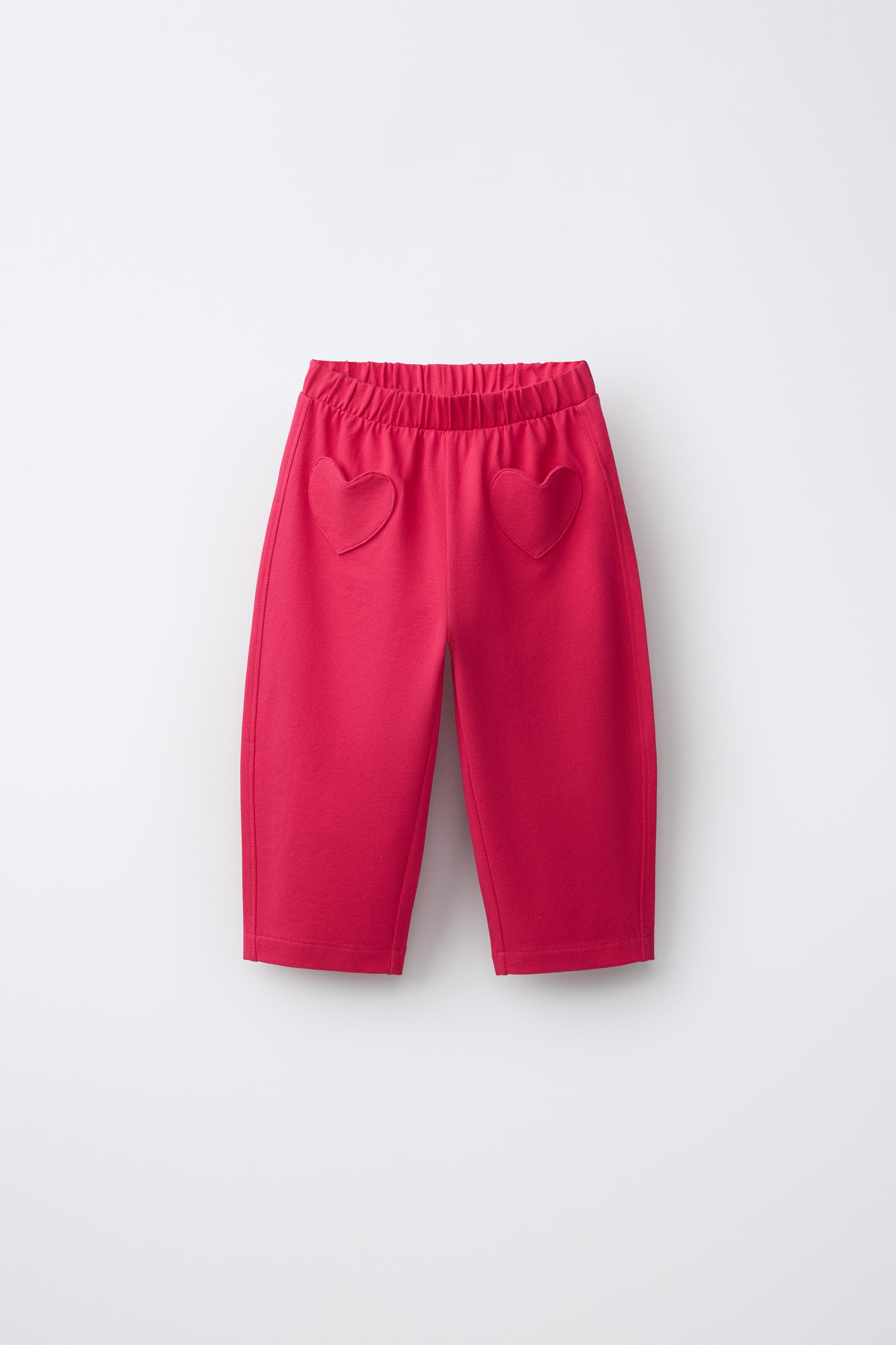 HEART POCKET BARREL PIQUÉ PANTS | Zara US