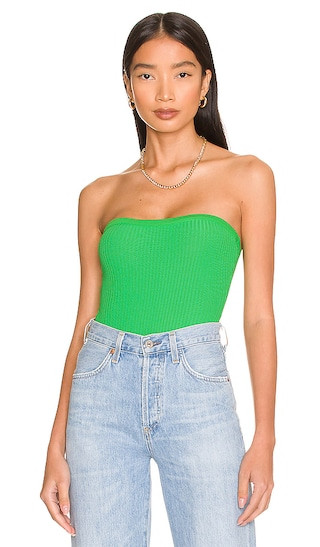 Maiah Strapless Bodysuit in Kelly Green | Revolve Clothing (Global)