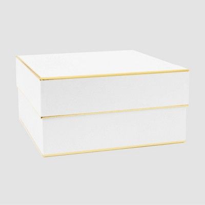 White with Gold Edge Large Square Box - Sugar Paper™ | Target