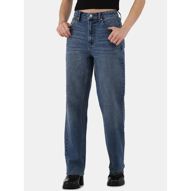 No Boundaries High-Rise Straight Leg Jeans, 29.5” Inseam, Women's and Women's Plus - Walmart.co... | Walmart (US)