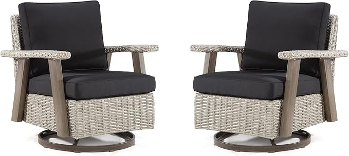 Joyside Patio Chair Set of 2 - Outdoor 360 ° Rocker Swivel Chair with Ergonomic Structure and Du... | Amazon (US)