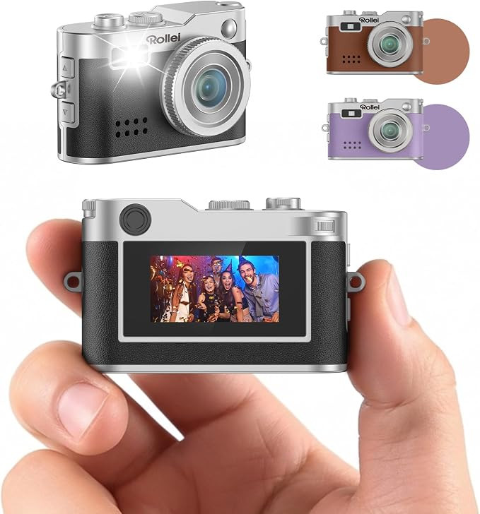 Rollei Minidigitalkamera Vintage Schwarz 1080P FHD Kleine Digitalkamera | Retro Mini Keychain Kam... | Amazon (DE)