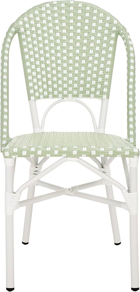 SAFAVIEH Outdoor Collection Oliver Green/White Bistro Chair Set of 2 (Fully Assembled) | Amazon (US)
