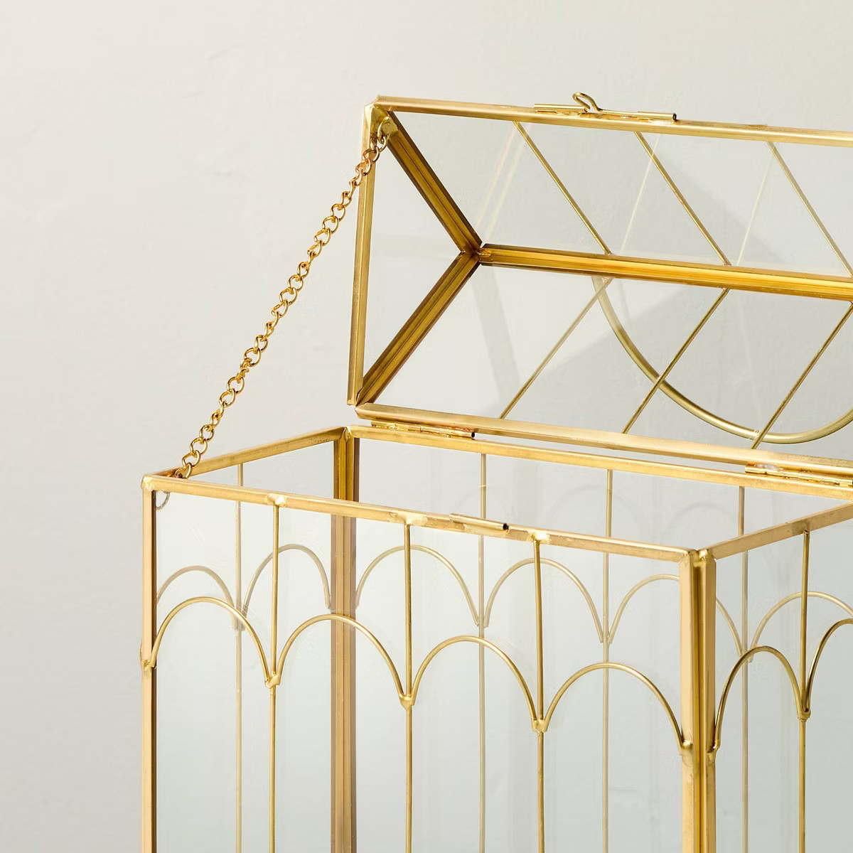 Scalloped Brass Decorative Glass Greenhouse - Hearth & Hand™ with Magnolia | Target