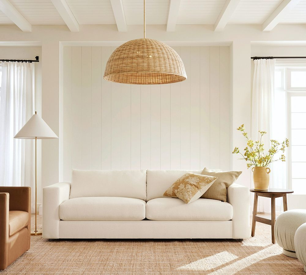 Carmel Square Wide Arm Upholstered Sofa | Pottery Barn (US)