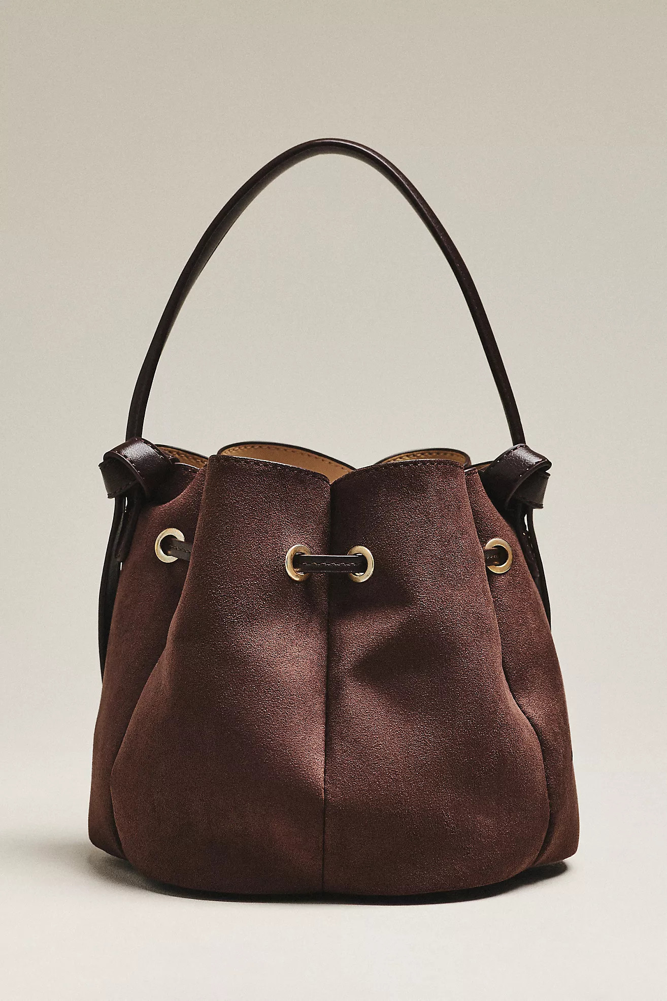 Melie Bianco Laguna Cinched Mini Faux-Suede Bucket Bag | Anthropologie (US)