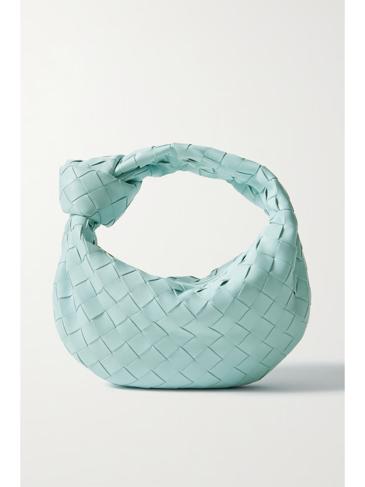 Bottega Veneta - Jodie Mini Knotted Intrecciato Leather Tote - Blue | NET-A-PORTER (US)