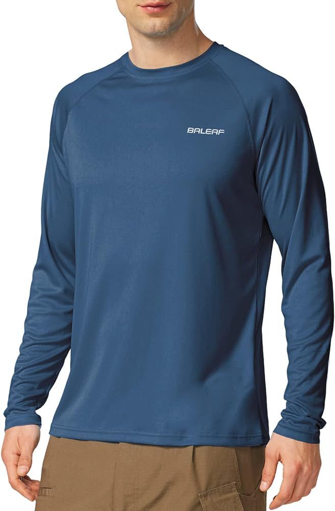 BALEAF Men's Sun Protection Shirts UV SPF UPF 50+ Long Sleeve Rash Guard Fishing Running Quick Dr... | Amazon (US)