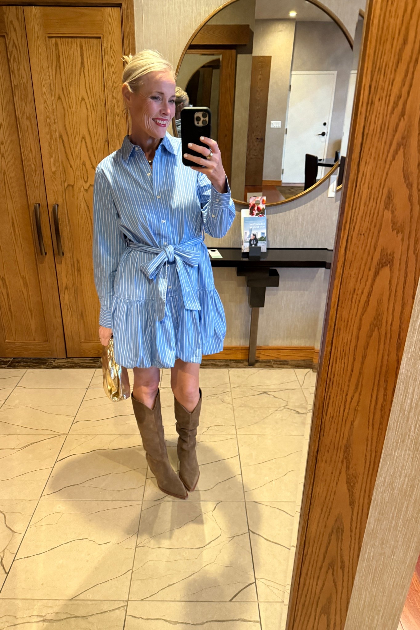 Love this Walmart bubble hem shirt dress for dinner! Wearing my true size medium  

#LTKOver40 #LTKFindsUnder50 #LTKStyleTip