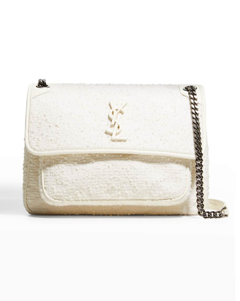 Saint Laurent Niki Medium YSL Boucle Tweed Chain Shoulder Bag | Neiman Marcus