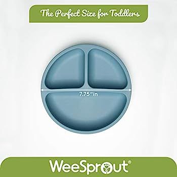 Amazon.com: WeeSprout Silicone Divided Plates (With Lids), 100% Food Grade Silicone Plates, Divid... | Amazon (US)