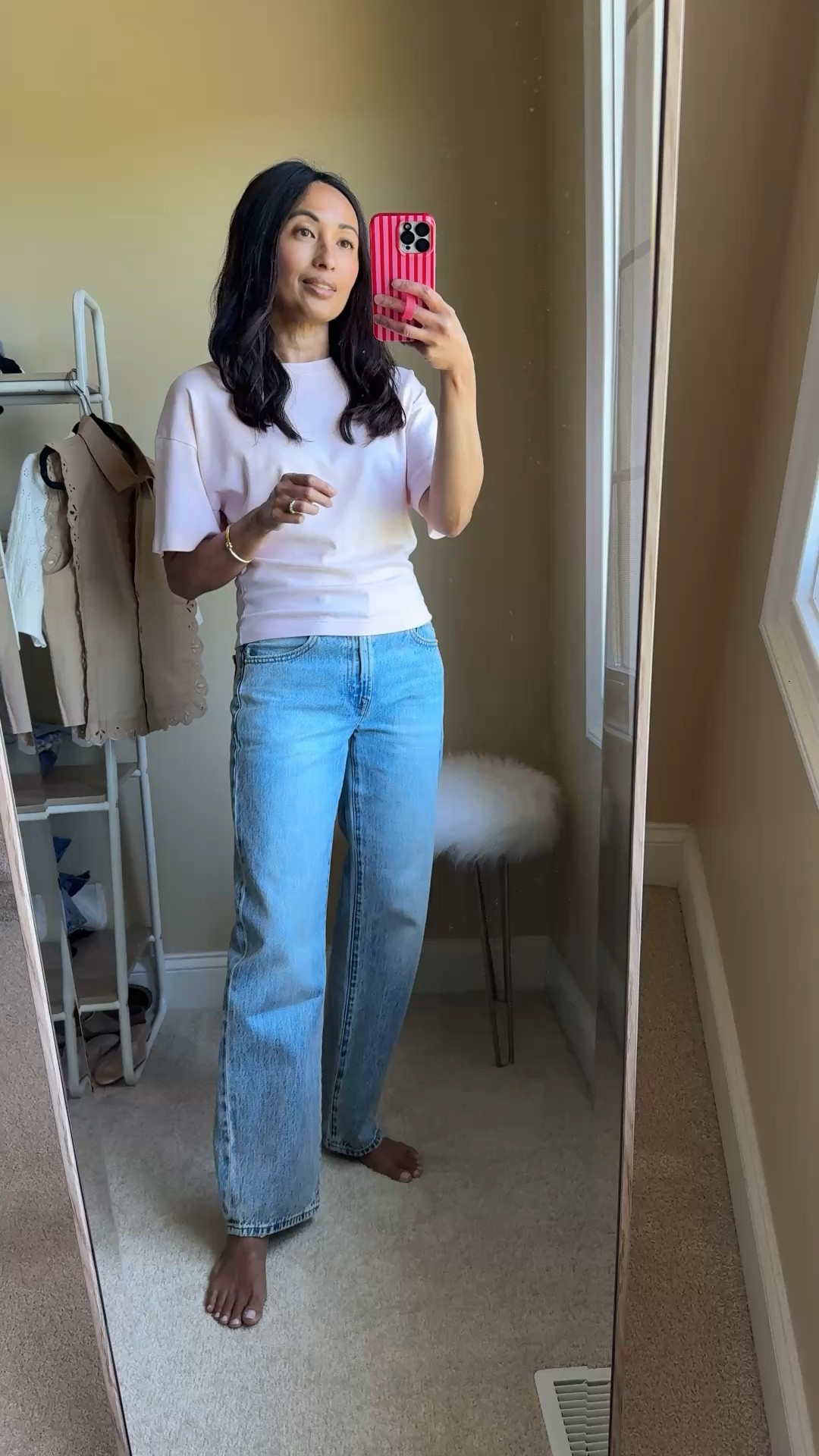 Spring outfits. What I wore to host pre-prom festivities at home  
Jeans true to size. 
Top I sized up. 

#LTKOver40