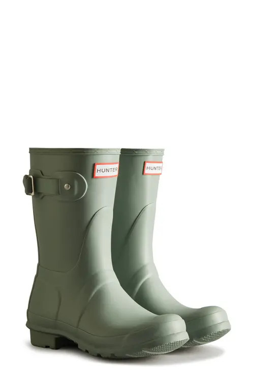 Hunter Original Short Waterproof Rain Boot in Sweet Gale Green at Nordstrom, Size 7 | Nordstrom