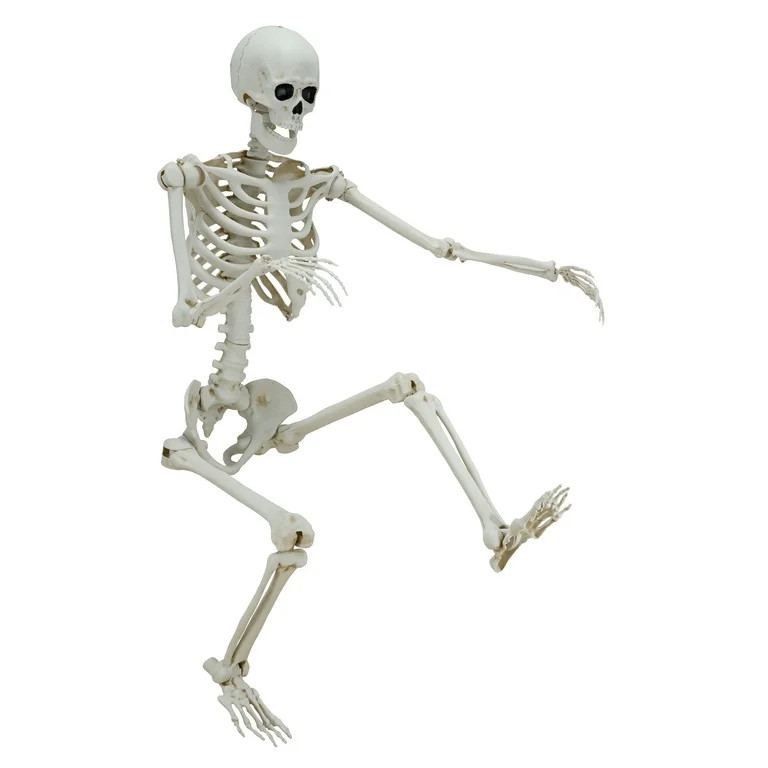 5ft White Poseable Skeleton Decoration, Halloween Outdoor Decor, by Way To Celebrate | Walmart (US)