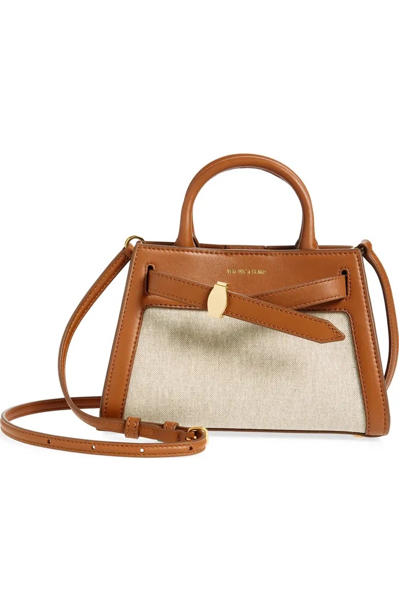 Veronica Beard Mini Dash Canvas & Leather Top Handle Bag | Nordstrom | Nordstrom