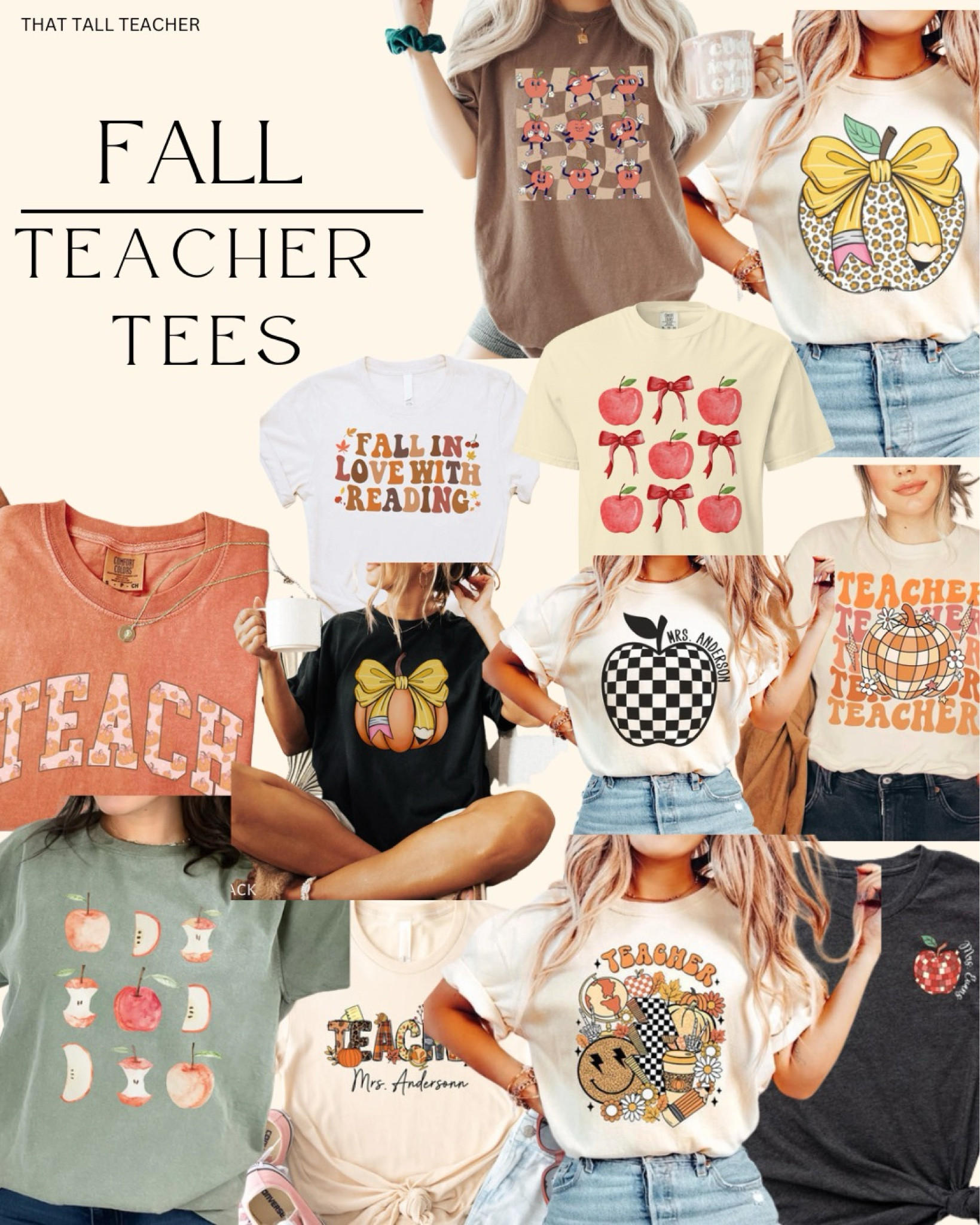 Fall Outfits Teacher tees. I love a fun shirt to pair with pants or jeans! These fall ones are perfect if you want to avoid any holidays! 

#LTKFindsUnder50 #LTKStyleTip #LTKSeasonal